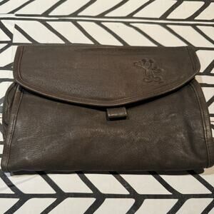 DOMA Outback X Disney leather travel bag in brown with Mickey Mouse